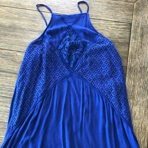 Blue embroidered dress
